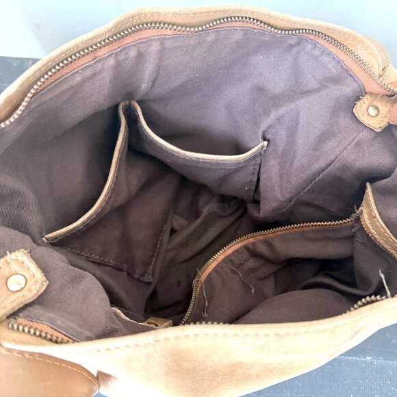 Convertible Leather Backpack Purse Crossbody Shoulder Bag Distressed Brown hobo - Picture 3 of 9